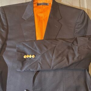 NWT Tennessee Volunteers Team Blazer Licensed Logo Sport Coat Black 46L Wool